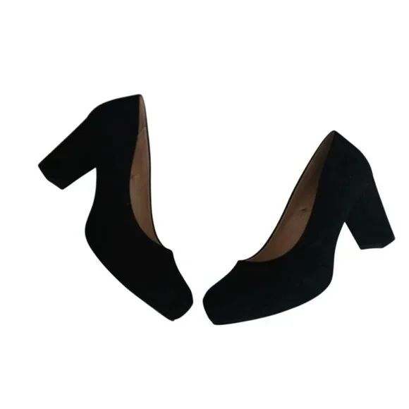 Xappeal Women's Black Faux Suede Style 131051 Olive Block Heels Pumps Size 7M - Picture 5 of 13